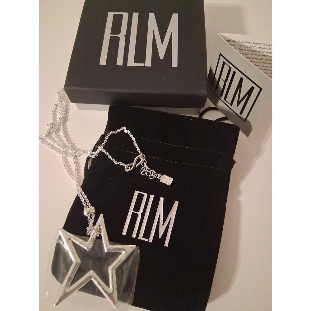 Robert Lee Morris RLM Bronze Necklace Open Star Pendant 26" New with Box VTG Y2K